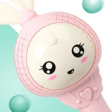 ДЕТСКАЯ ПОГРЕМКА С МУЗЫКАЛЬНЫМ ПРОРЕЗЫЧКОМ КРОЛИК ИГРУШКА ЗАЙЧИК LED