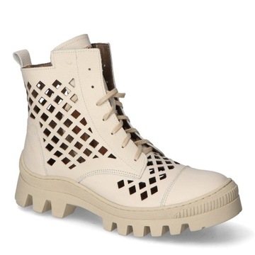 Botki Nicole 2872/054 Beżowe lico 38