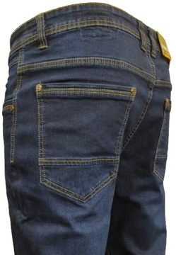 SPODNIE MĘSKIE JEANSY GRANATOWE K&L W35 L34