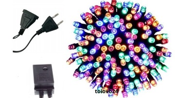 MOCNE LAMPKI CHOINKOWE 100 LED MULTI KOLOR + PROGRAMATOR