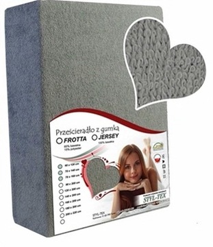 PRZEŚCIERADŁO FROTTE 200x220 Z GUMKĄ POLSKIE PREMIUM GRUBE FROTTA GRAFITOWE