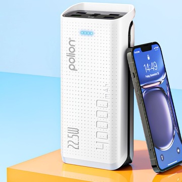 Powerbank Polion 22,5W 40000MAH USB-C USB-A PD 3.0 QC 3.0 Кабель