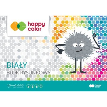 BLOK A3 RYSUNKOWY BIAŁY 100G 20 ARKUSZY HAPPY