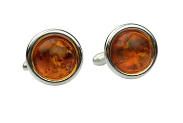 SPINKI DO MANKIETÓW MANKIETÓWKI BURSZTYN SREBRO