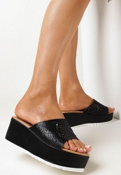 Born2Be Czarne Klapki damskie 38 Casual