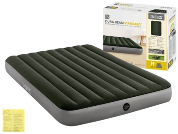 Materac Dmuchany Welurowy Dwuosobowy Łóżko 152x203x25 Intex 64109