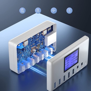 ЗАРЯДНОЕ УСТРОЙСТВО ЗАРЯДНАЯ СТАНЦИЯ 8 ПОРТОВ USB TYPE-C 60 Вт ДЛЯ ТЕЛЕФОНОВ, ПЛАНШЕТОВ