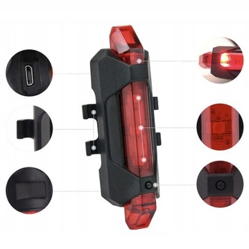 СВЕТОДИОДНЫЙ ВЕЛОСИПЕДНЫЙ ФОНАРЬ ПЕРЕДНИЙ ЗАДНИЙ USB-КОМПЛЕКТ ДЛЯ ВЕЛОСИПЕДА