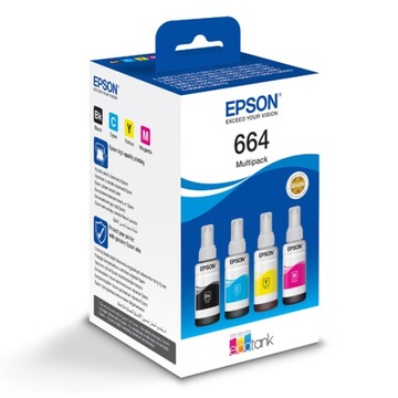 ZESTAW TUSZY EPSON T6641 T6642 T6643 T664 ORYGINAŁ