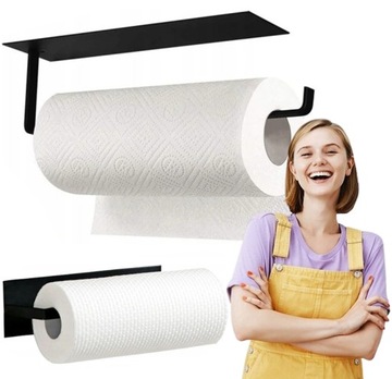 V2 PRZYKRĘCANY UCHWYT NA RĘCZNIK KUCHENNY PAPIEROWY RĘCZNIKI CZARNY