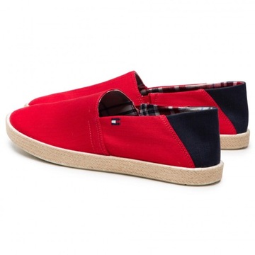 Espadryle męskie TOMMY HILFIGER slip on czerwone