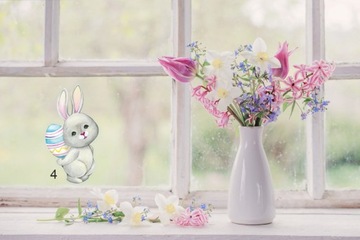 НАКЛЕЙКА ПАСХАЛЬНЫЙ ЗАЙЧИК - БЕЛЫЙ ЗАЙЧИК-4А