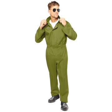 STRÓJ PILOTA kostium kombinezon zielony wojskowy pilot żołnierz M