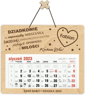 KALENDARZ 2020 PREZENT dzień BABCI DZIADKA