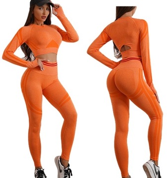 KOMPLET SPORTOWY Top Legginsy Bezszwowe Fitness