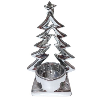 ŚWIECZNIK LAMPION CERAMICZNY CHOINKA TEE LIGHT DEKORACJA OZDOBNA ŚWIĄTECZNA