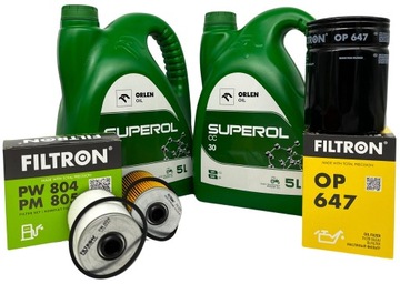 Olej SUPEROL SAE30 10L + filtry FILTRON do URSUS C330 C335 C360 C362 C385L