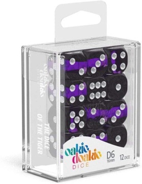 Kości K6 Oakie Doakie Enclave Amethyst 16 mm 12 sz