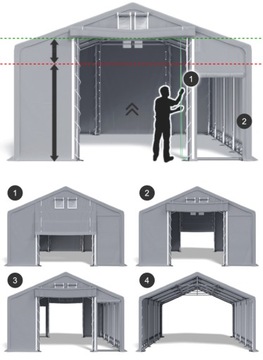 Палатка для хранения 8х12м [2,5м] Зимняя DAS 600 Вт