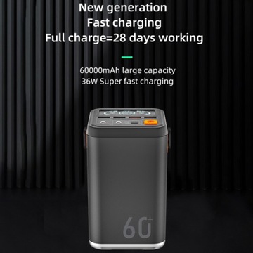 Power Bank 60000 мАч, мобильный аккумулятор с быстрой зарядкой и большой емкостью, p