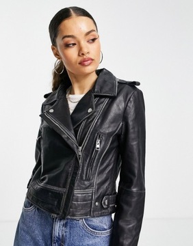 Barneys Originals Skórzana kurtka biker defekt 38