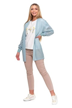 ЖЕНСКИЙ ЛЕГКИЙ ВИСКОЗНЫЙ КАРДИГАН БАЗОВЫЙ ЗЕЛЕНЫЙ С ДЛИННЫМ РУКАВОМ MORAJ 2XL/3XL