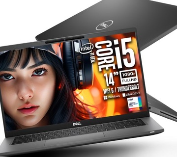 ULTRA SZYBKI Dell 14 SLIM Latitude 7420 IRIS Xe i5 4x4,4Ghz Klasa Biznes !