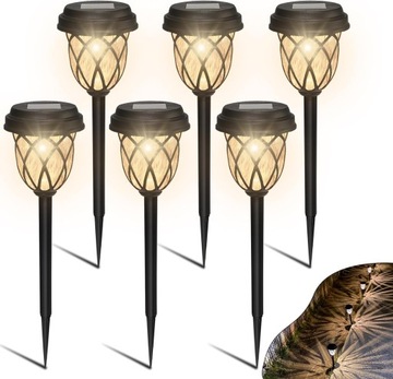 Lampy solarne do ogrodu, 6 sztuk lamp solarnych do ogrodu, na zewnątrz