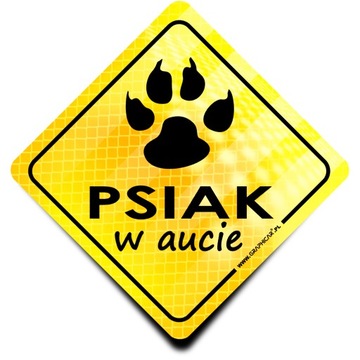 STICKER CHROŃ PUPILA NAKLEJKA PSIAK W AUCIE