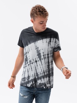 T-shirt męski bawełniany TIE DIY S1617 grafit XXL