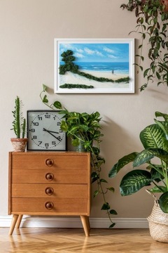 Картина со мхом, Влюбленные на пляже 60х40