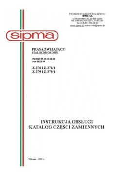 SIPMA Z-276...Z-279/1 instrukcja/katalog (1995)