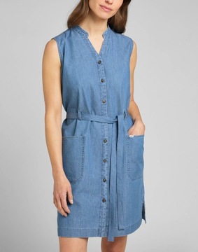 LEE sukienka JEANS blue sleeveless DRESS XS XS