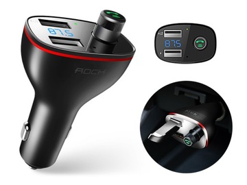 АВТОМОБИЛЬНОЕ ЗАРЯДНОЕ УСТРОЙСТВО ROCK ДЛЯ АВТОМОБИЛЕЙ BT BLUETOOTH FM-ПЕРЕДАТЧИК