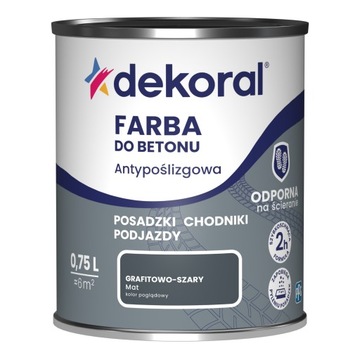 Dekoral Antypoślizgowa Farba do betonu grafitowo-szary 0,75l