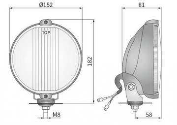 Прожектор галогенный 152мм синий TIR BUS грузовик OBA