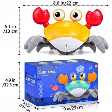 3В1 КРАБ ПРОГУЛЯЕТСЯ СВЕТОДИОДНАЯ USB ИГРУШКА ДЛЯ ПОЛЗАНИЯ
