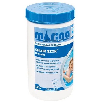 CHLOR SZOK эффективный хлор в гранулах для бассейнов 1,2 кг МАРИНА