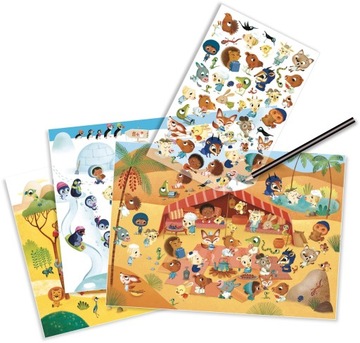 Набор наклеек НАКЛЕЙКИ ЗООПАРКИ животные Наклейка для детей