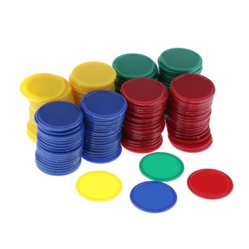 160 Solidne kolorowe plastikowe żetony liczące z