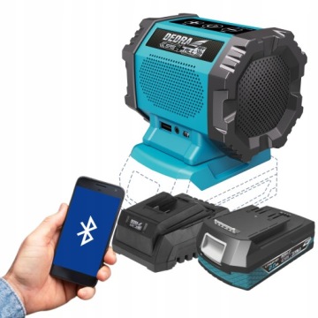 GŁOŚNIK Bluetooth AKUMULATOROWY 18V DEDRA + 2Ah