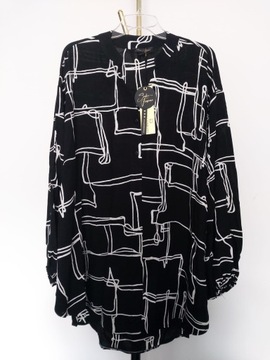 Sasha Ferrano tunika koszula bluzka 50/52 czarna Plus size wiskoza VIVA