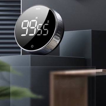 КУХОННЫЙ ТАЙМЕР BASEUS ВРАЩАЮЩИЙСЯ ЭЛЕКТРОННЫЙ ЦИФРОВОЙ ТАЙМЕР С МАГНИТОМ