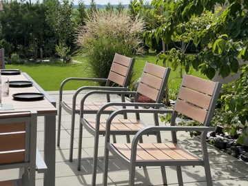 Zestaw mebli OGRÓD 8+1 drewno WPC BRĄZ 150/200