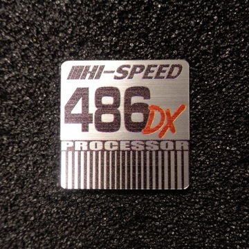Intel 486 DX naklejka LOGO wypukłe 25x25 mm 483b