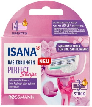 Isana Wkłady do maszynki do golenia dla kobiet PERFECT SHAPE 3 szt.