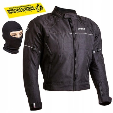 TEKSTYLNA KURTKA MOTOCYKLOWA WOLF GRATIS BLACK