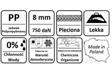ВЕРЕВКА ИЗ ПОЛИПРОПИЛЕНА ⌀8 мм, прочная струна 20 м.
