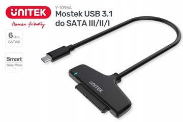 UNITEK Adapter Mostek USB-C 3.1 SATA III HDD SSD