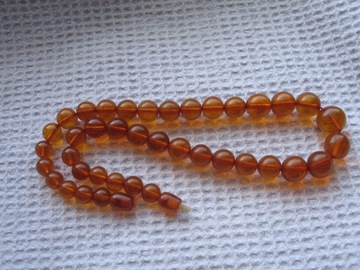 Колье из натурального янтаря Винтажные бусы 48 см